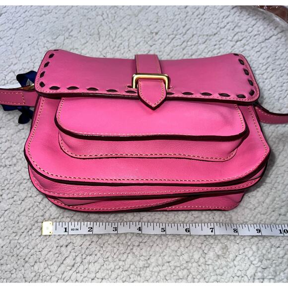 Dooney & Bourke Florentine Leather Binocular Bag baby pink crossbody purse - Picture 8 of 12